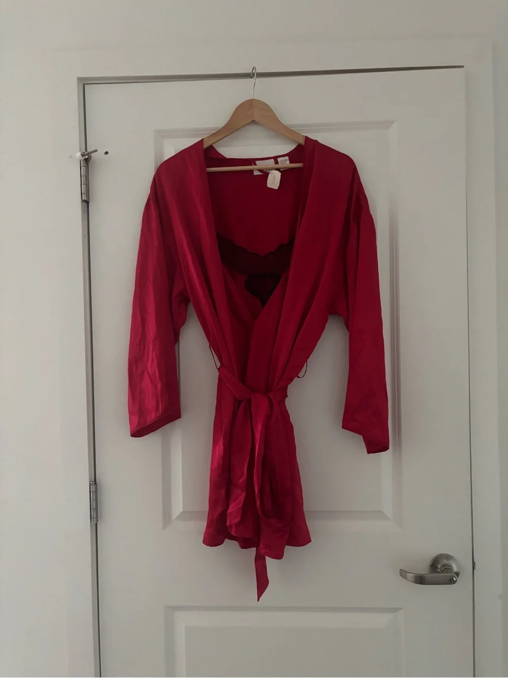 VTG NWT Victoria's Secret Gold Label Silk Lace Nightgown Robe Set Large 90s
